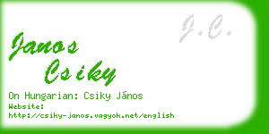 janos csiky business card